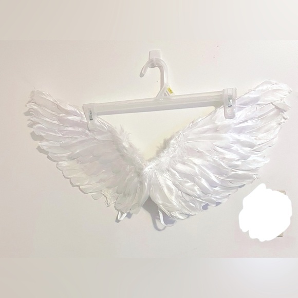 Kids White Feather Angel Wings, Angel Cosplay Party Wings Halloween Christmas - Picture 4 of 5